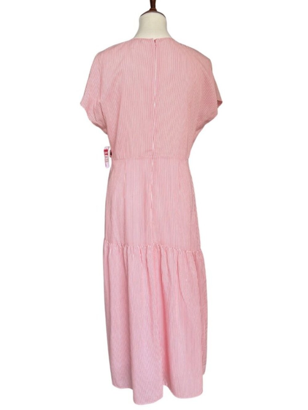 Nordstrom Signature Silk Blend Stripe Belted Dress Size 8 $279 - Picture 2 of 16